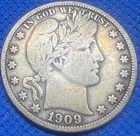 1909 **P** BARBER SILVER HALF DOLLAR ***NICE COIN!***  #729