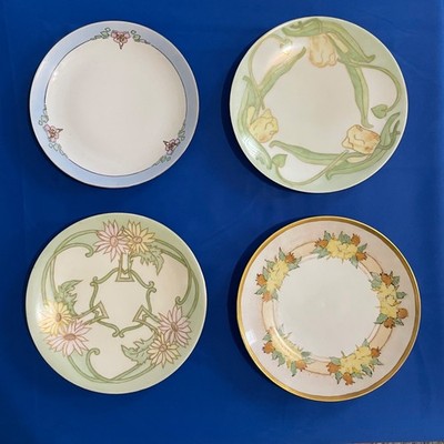 VTG Hand Painted Porcelain Plates Limoges/Bavaria Set 4