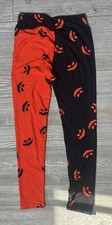 NEW LuLaRoe Leggings OS Halloween Pumpkin Jack O  Lantern Black Orange