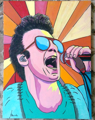 Pop Art Rock Star Singer Poster Style 18x24 Original Acrylic Canvas Painting