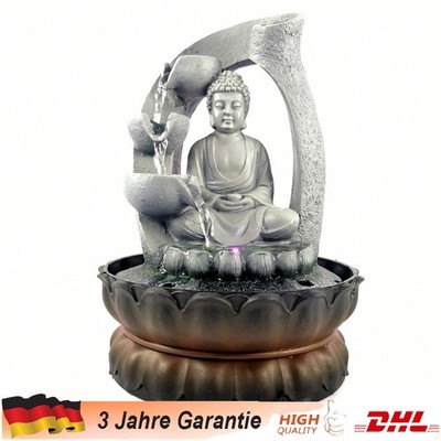 Zimmerbrunnen mit LED-Beleuchtung Pumpe Buddha Springbrunnen Brunnendekoration