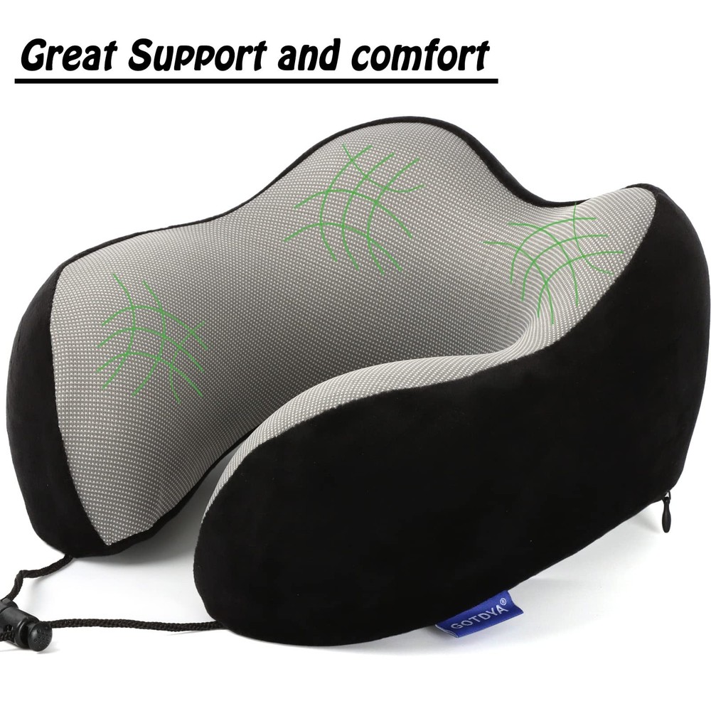 Ultra-Soft Memory Foam Travel Neck Pillow for Restful Sleep