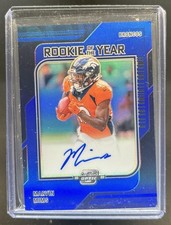 2023 Panini Contenders Optic Marvin Mims Rookie of the Year Blue Auto RC #/75