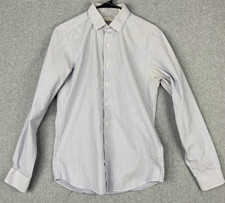 Ben Sherman Mens 15.5 Dress Shirt Blue Gingham Pattern preppy button up slim 