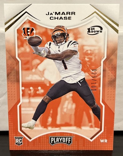 2021 Panini Playoff #205 Ja'Marr Chase Rookie Card RC 1st Down #/100