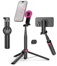 Kinwald 57" Phone Tripod Stand with Remote, Strong Magnetic Selfie Black
