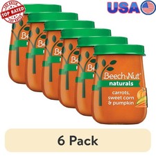 6 Pack Stage 2 Baby Food Puree Non-GMO Carrots Sweet Corn Pumpkin 4 oz New