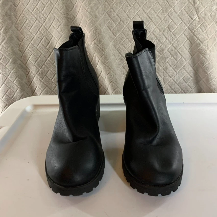 Botas Chelsea Dirty Laundry para mujer 9 Lido con tacos negras imitación cuero tacón grueso Foto 2 de 4