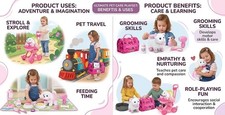 Electronic Toy Dog and Cat for Kids Girls, 10 Pcs Puppy Pet Care Pretend Play Se
