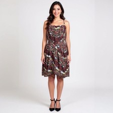 Sam Edelman Tribal Spirit Dress Abstract Prit Sundress Tulip Hem Size 10