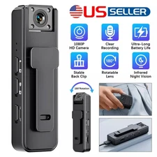 HD 1080P Camcorder Mini Police Body Camera 180° Audio Video DVR IR Night Camera