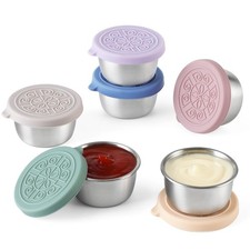 6 Pack Salad Dressing Container To Go, 1.6 oz Small Condiment Containers with...