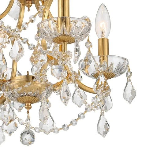 Filmore 17 1/2" Wide Antique Gold Crystal 4-Light Chandelier - Picture 6 of 9