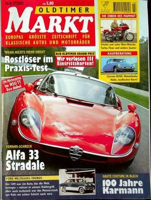 1) Oldtimer Markt 07/2001 - Alfa Romeo 33/2 Stradale - Tips für Citroen ID und