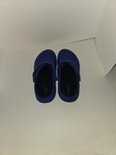 Crocs Classic Lined Clog Kid Blue Rubber Slip On Casual Shoes Sz J5