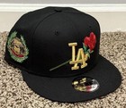 Los Angeles Dodgers New Era 9Fifty Black Gold Rose World Series Snapback Hat Cap