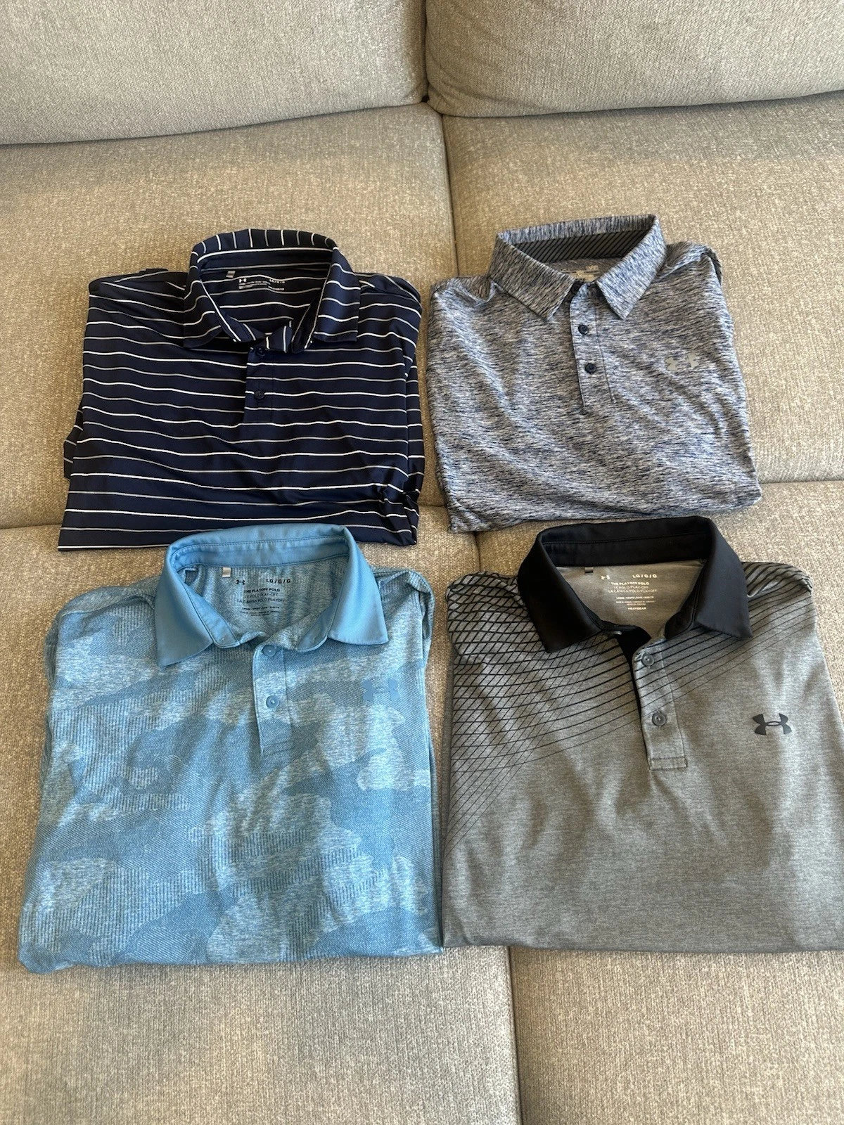 Under Armour Polo Shirt Lot Mens Large Golf Performance Lot of 4