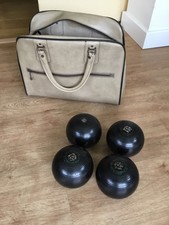 Henselite championship super grip 4x lawn bowls size 4 3/4 plus vintage bag