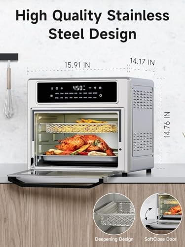 26.4 QT Stainless Steel Air Fryer Toaster Oven Combo with Convection 26.4 QT Stainless Steel Air Fryer Toaster Oven Combo with Convection