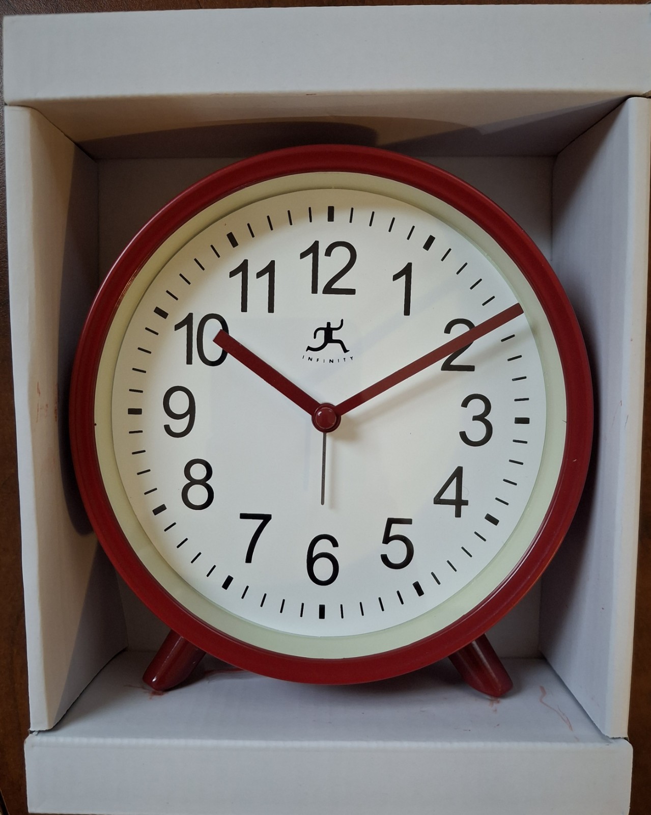 Red Infinity Tabletop Clock 15684RD-4360