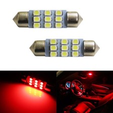 Super Red 9-smd 1.50 36mm 6411 6418 Led Bulbs For Car Interior Map Dome Lights