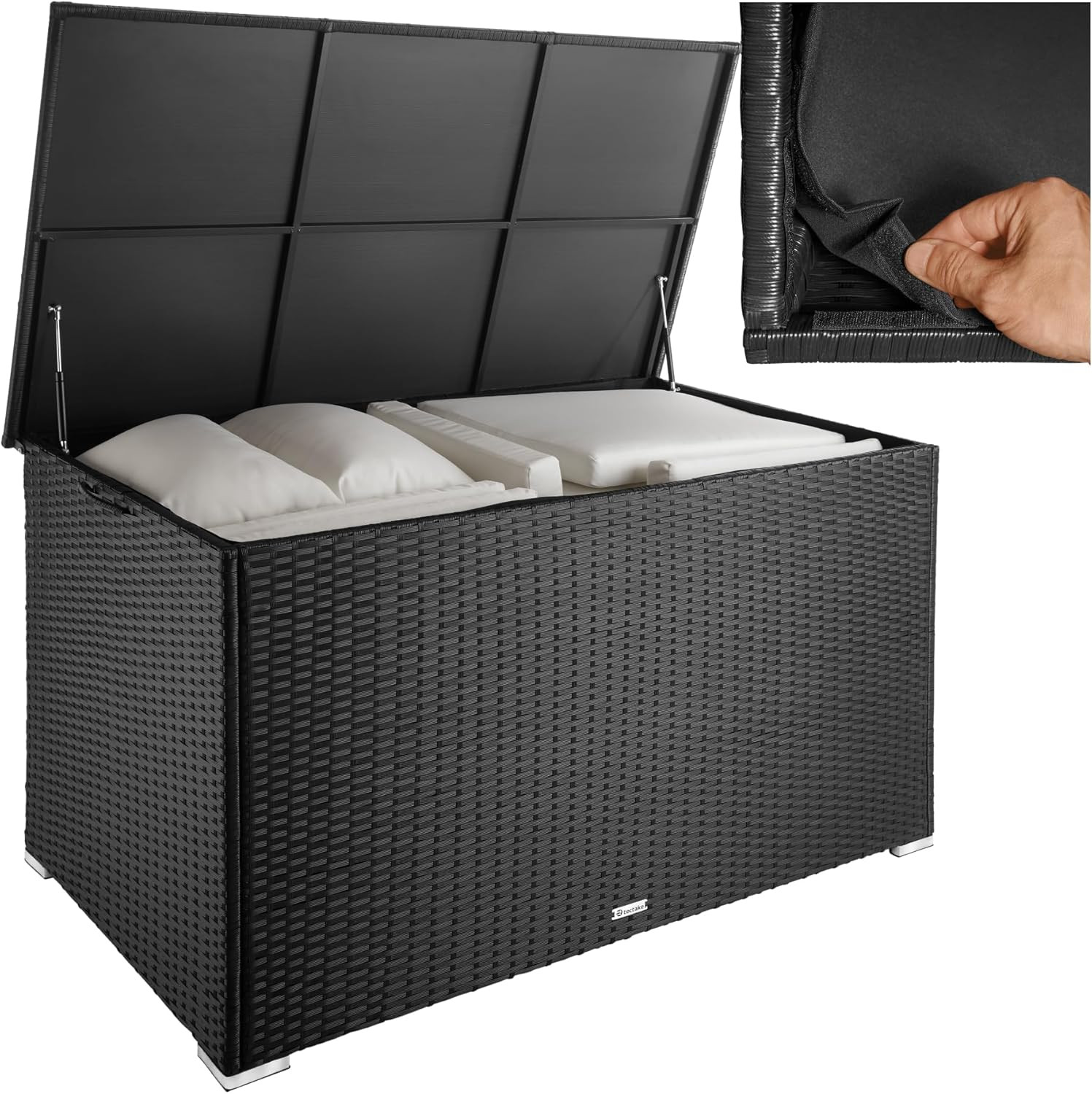 Coffre de jardin 750 L pour terrasse et piscine en alu