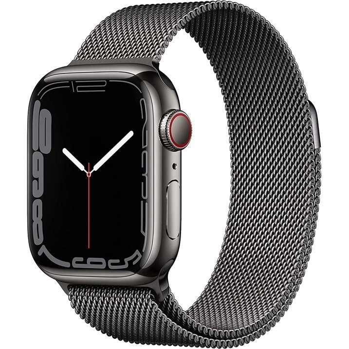 Apple Watch Series 7 GPS + LTE 41MM Graphite Stainless Steel Case Milanese Loop