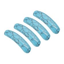 4 Pcs 36 x 10 mm Natural Curved Quartz Stone Crystal, Blue Pine