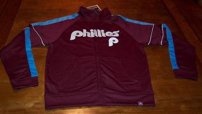 ジャケット・アウター 90s Philadelphia Phillies cotton jkt VINTAGE PHILADELPHIA PHILLIES BASEBALL MLB ZIPPERDOWN JACKET SMALL