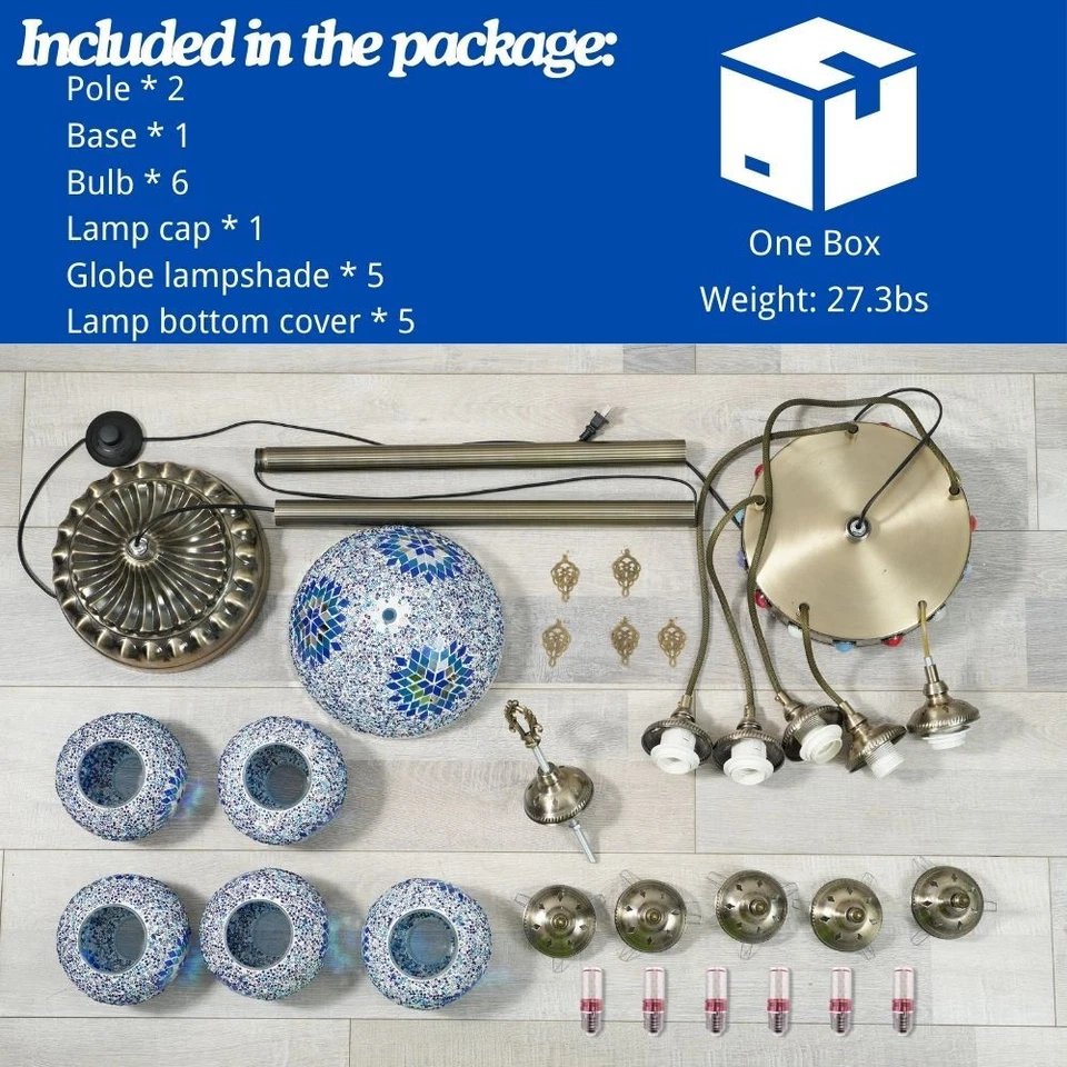 Turkish Floor Lamp with Upgraded Lampshade Mosaic Floor Lamp for Home Decor - Image 3 of 4