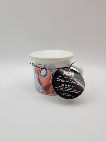 CorningWare Disney Spiderman 20 oz Ceramic Meal Mug w/ vented Lid New**** - Picture 2 of 10