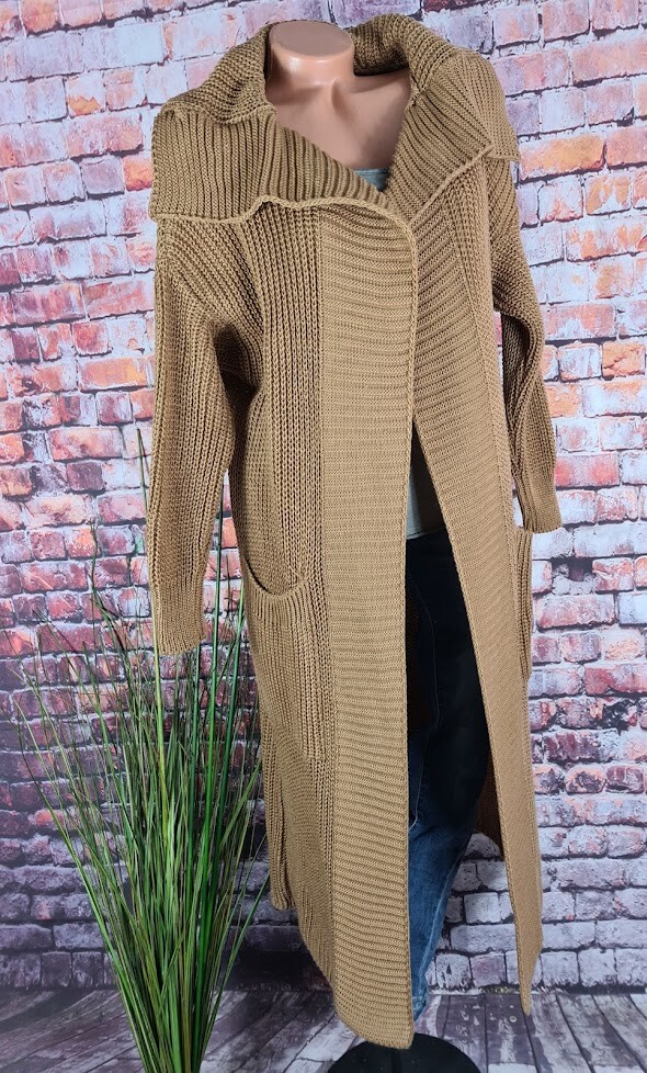 Longstrickjacke Braune Strickjacken Damen Braune Cardigan Damen