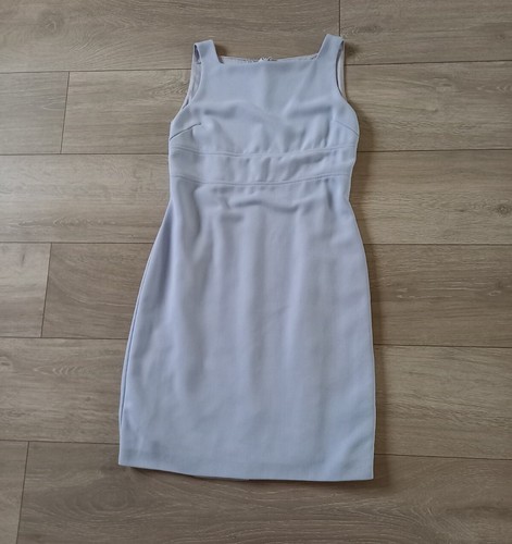 River Island Pale Blue Pencil Dress Wiggle Vintage 80's Smart Office Work UK6/8
