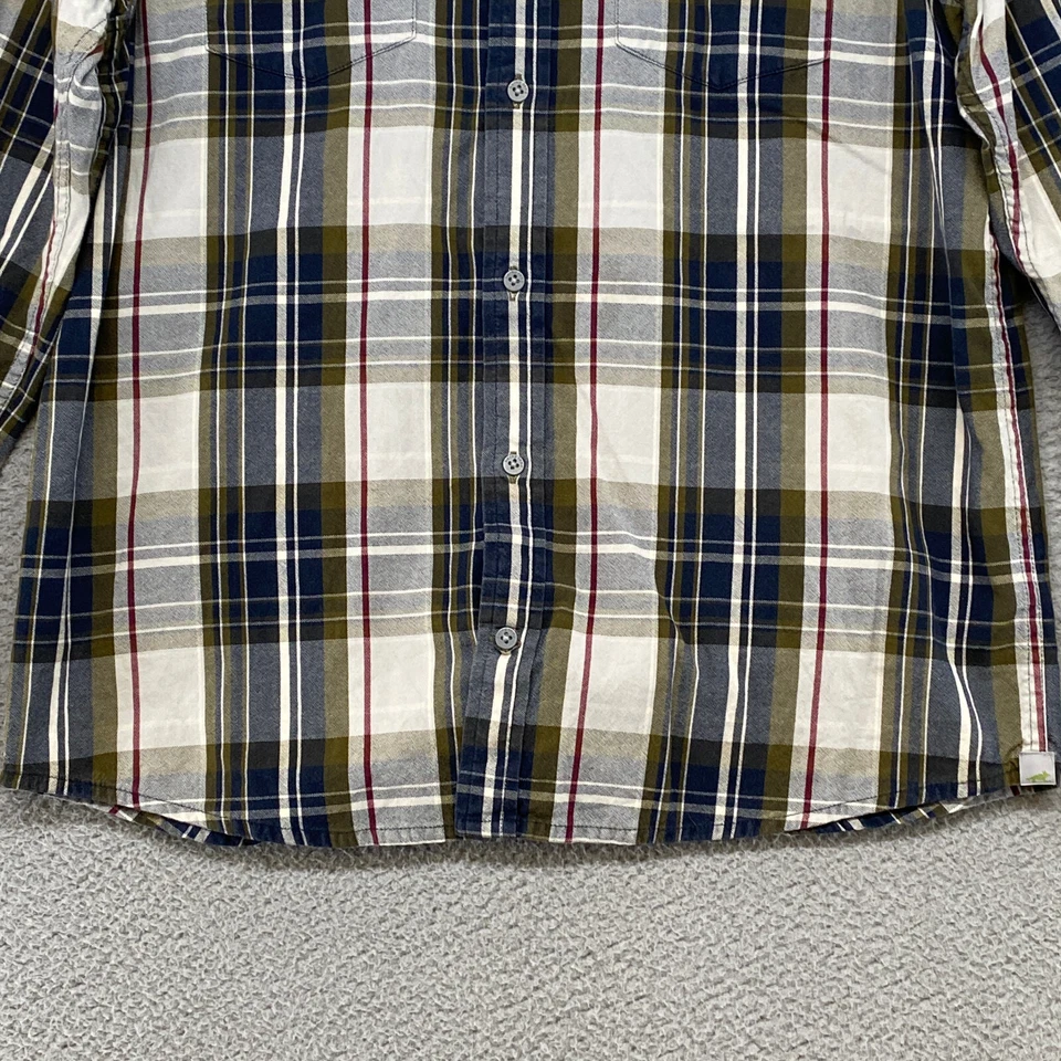 Horny Toad Shirt Mens Medium Plaid Button Down Organic Cotton Green Blue - Image 3 of 4