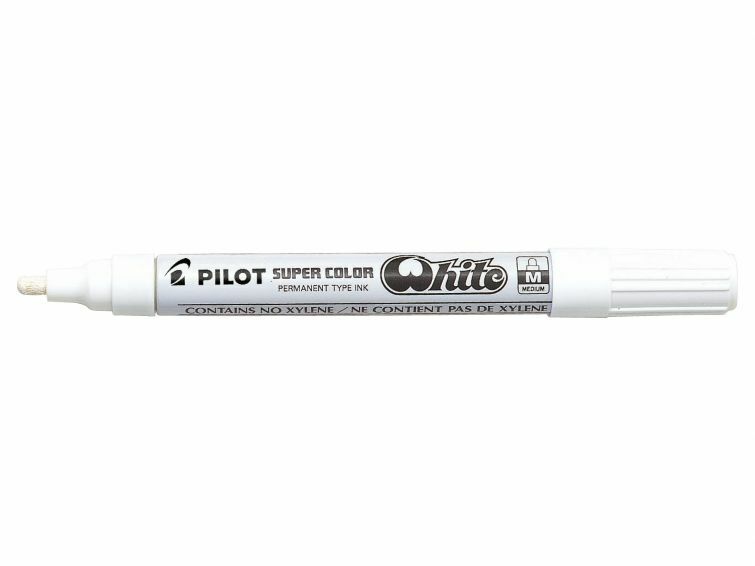 Pilot 420101250l Supercolour Extra Fine Paint Marker - White for
