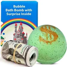1 Cash Money Bath bomb Random Bill Inside handmade in USA w/ Rich Blossom Aroma