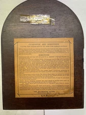 (L101) PLYMOUTH TAMBOR mantle clock back door WITH LABEL