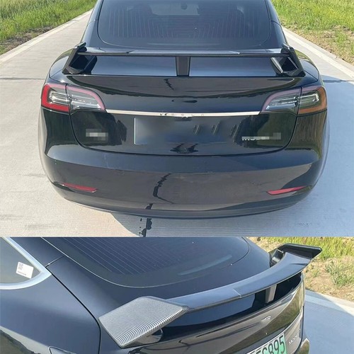 Tesla Rear Spoiler Refit Kit Fit For 2020-2023 Tesla Model 3 Carbon Fiber Rear Trunk Lid Spoiler ...