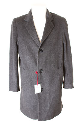LAWRENCE GREY NEW YORK Mantel Kaschmir Herren L in Grauschwarz NEU 