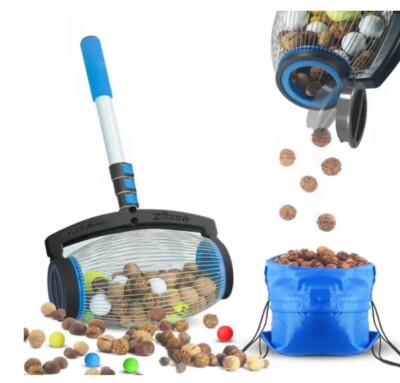 Nut Gatherer, Walnut Picker Upper Roller, Pinecone Picker Upper - Side Opening 