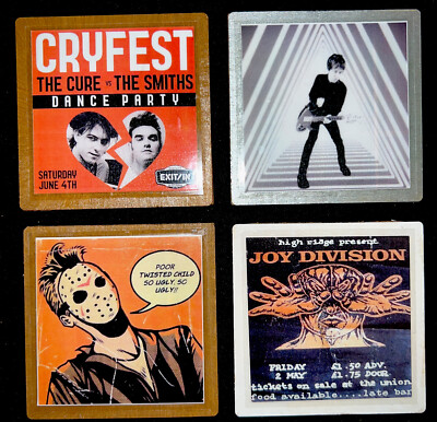DIY Handmade 4  Cork Laminated Coasters Set Of 4 SMITHS MARR JOY DIVISION CURE