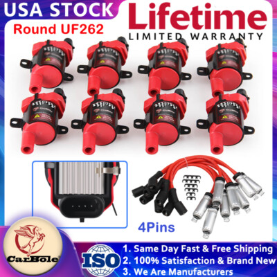 UF262 For Chevy Silverado GMC 4.8L 5.3L 6.0L Ignition Coil & Spark Plug Wire Set