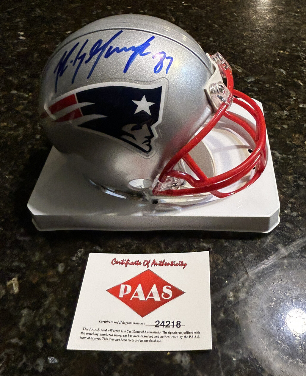 Rob Gronkowski Signed Patriots Mini Helmet Auto Riddell Sealed in Case ...
