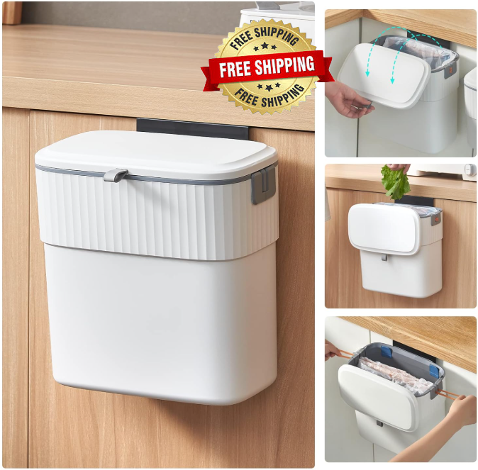 Bote De Basura Cubo Basurero Para Cocina Colgante De Trabajo Montado En La Pared