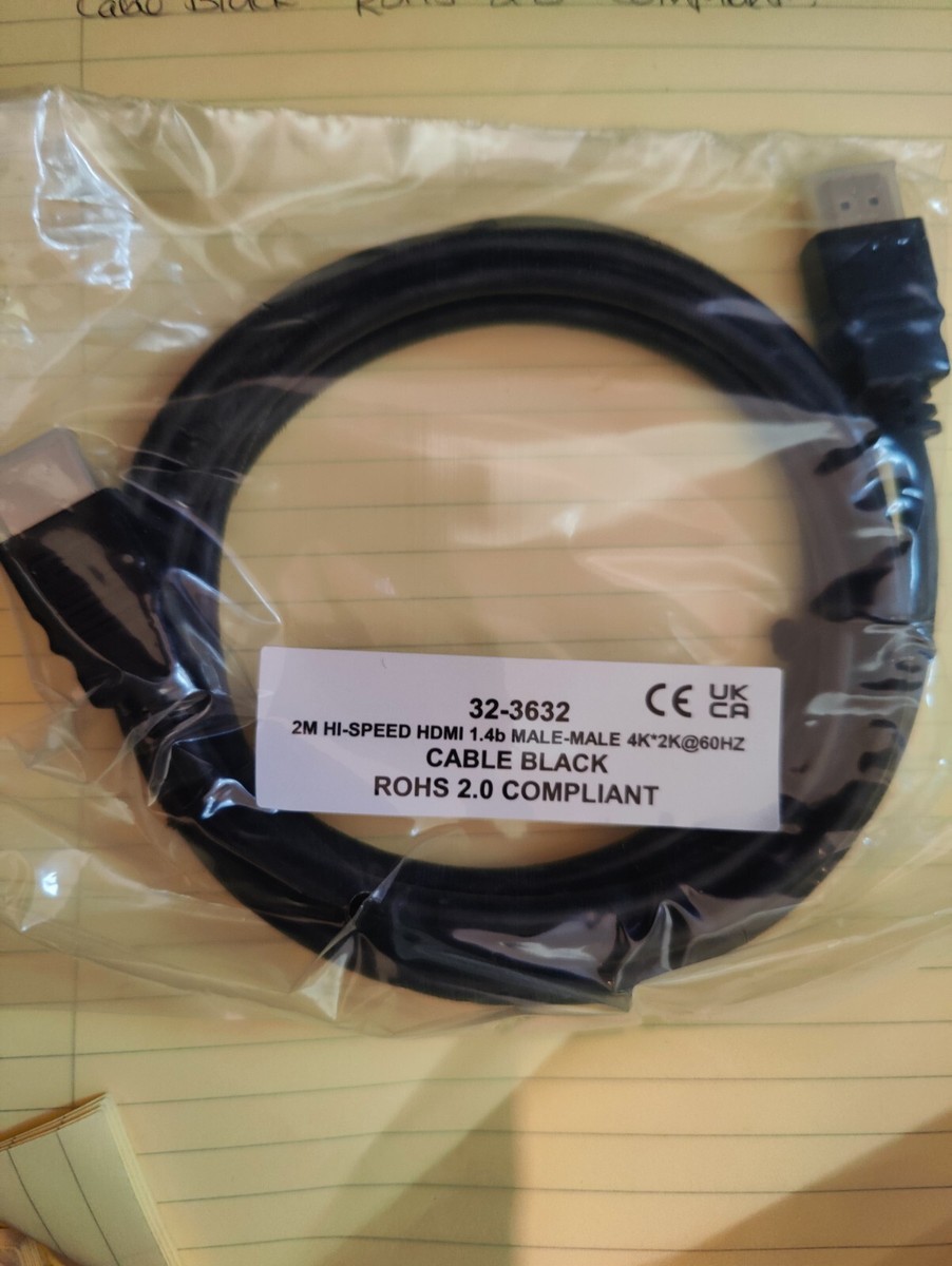 2M Hi-Speed HDMI Male-Male 4K*2K@60HZ Cable Black UK