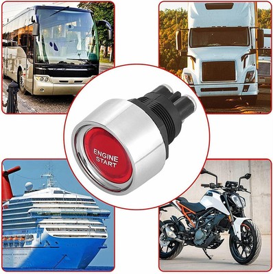 Universal 12V Auto Motorstart Druckknopfschalter Zündstarter Kits Rote LED