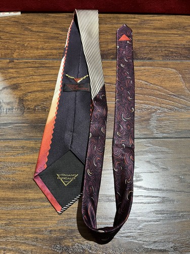 VITALIANO PANCALDI Men's 100% Silk Necktie ITALY Luxury Geometric MultiColor GUC - Picture 5 of 7