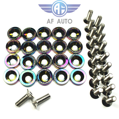 Neo Chrome JDMSPEED Aluminum Fender Washer Engine Bay Dress Up Kit 20pcs