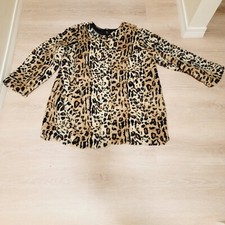 Ellos Animal Leopard Print Hooded Woman's Coat Size 28