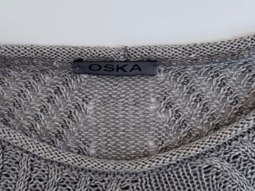 Maglione OSKA in maglia di lino grigio S taglia piccola 0 *VGC* £ 199 - Foto 4 di 5